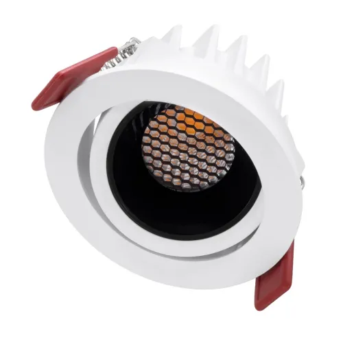 kelvo® LEO KLV-101-0312 Χωνευτό Κινούμενο Φωτιστικό Downlight Σποτ με Honeycomb Anti-Glare Reflector LED 10W 1250lm 38° AC 220-240V IP20 Θερμό Λευκό 2700K - Bridgelux COB Chip & TÜV SÜD Driver - Λευκό & Μαύρο Ματ - Μ8.5 x Π8.5 x Υ6.6cm / Q7.5cm - 