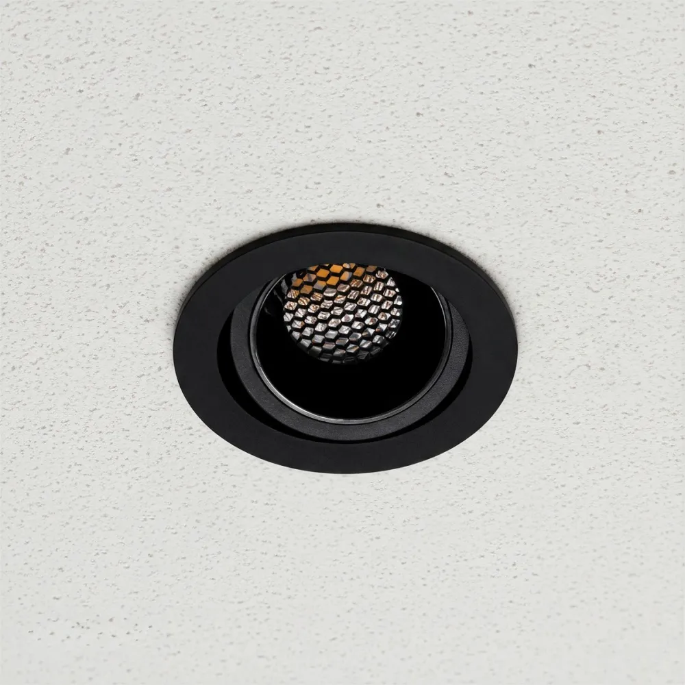 kelvo® LEO KLV-101-0314 Χωνευτό Κινούμενο Φωτιστικό Downlight Σποτ με Honeycomb Anti-Glare Reflector LED 10W 1300lm 38° AC 220-240V IP20 Φυσικό Λευκό 4500K - Bridgelux COB Chip & TÜV SÜD Driver - Μαύρο Ματ - Μ8.5 x Π8.5 x Υ6.6cm / Q7.5cm - 5 Χρόνια Εγ