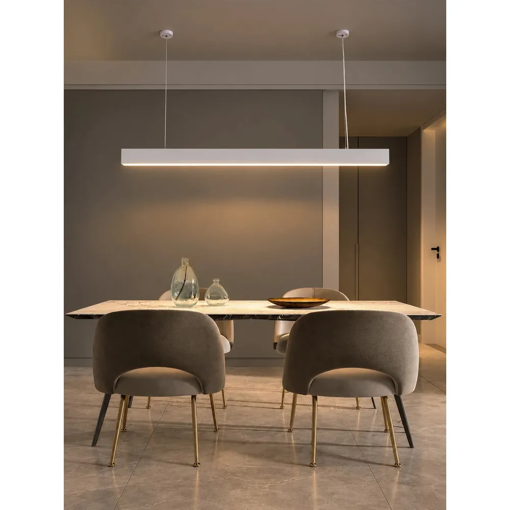 kelvo® ORION KLV-101-0363 Κρεμαστό Γραμμικό Φωτιστικό Οροφής LED 72W 7200lm 120° AC 220-240V IP20 Ρυθμιζόμενο Λευκό CCT με Χειριστήριο από 2700K έως 6000K Dimmable - Lumileds SMD Chip - Λευκό Ματ - Μ120 x Π5 x Υ7.5cm - 3 Χρόνια Εγγύηση