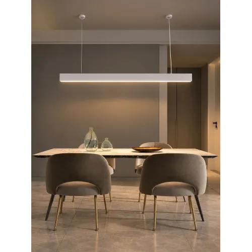 kelvo® ORION KLV-101-0363 Κρεμαστό Γραμμικό Φωτιστικό Οροφής LED 72W 7200lm 120° AC 220-240V IP20 Ρυθμιζόμενο Λευκό CCT με Χειριστήριο από 2700K έως 6000K Dimmable - Lumileds SMD Chip - Λευκό Ματ - Μ120 x Π5 x Υ7.5cm - 3 Χρόνια Εγγύηση