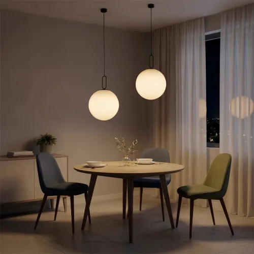 kelvo® BELLISSIMO KLV-101-0375 Κρεμαστό Φωτιστικό Οροφής για Λάμπα με Ντουί E27 AC 220-240V IP20 - Μαύρο Ματ & Λευκό - Μ40 x Π40 x Υ62cm
