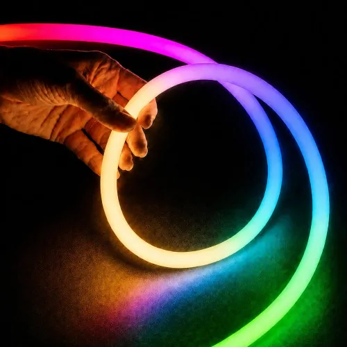 kelvo® AURAFLEX KLV-101-0509 Ψηφιακή Pixel Addressable Ταινία Neon Flex LED 14W/m 840lm/m 360° DC 24V Αδιάβροχο IP65 120 x SMD5054 Chip/m Πολύχρωμο RGB+WW Dimmable SPI/TTL Protocol IC TM1814 - Sanan SMD Chip - Μ1000 x Π2 x Υ2cm - Ρολό 10 Μέτρων - 6 Χρόνια