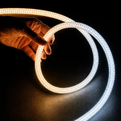 kelvo® GLOWFLEX KLV-101-0513 Ταινία Neon Flex με Πλεκτή Υφασμάτινη Επένδυση LED 14W/m 1400lm/m 360° DC 24V Αδιάβροχο IP65 504 x SMD2835 Chip/m Ρυθμιζόμενο Λευκό CCT από 2700K έως 6000K Dimmable - Lumileds SMD Chip - Μ1000 x Π2.2 x Υ2.2cm - Ρολό 10 Μέτρων 