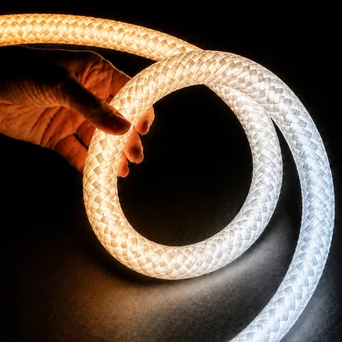 kelvo® GLOWFLEX KLV-101-0516 Ταινία Neon Flex με Πλεκτή Υφασμάτινη Επένδυση LED 14W/m 1400lm/m 360° DC 24V Αδιάβροχο IP65 504 x SMD2835 Chip/m Ρυθμιζόμενο Λευκό CCT από 2700K έως 6000K Dimmable - Lumileds SMD Chip - Μ1000 x Π3.5 x Υ3.5cm - Ρολό 10 Μέτρων 