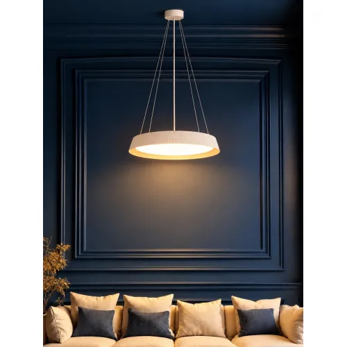 kelvo® LUMORA KLV-101-0583 Κρεμαστό Φωτιστικό Οροφής LED 36W 3600lm 120° AC 220-240V IP20 Ρυθμιζόμενο Λευκό CCT με Διακόπτη στο Driver 2700K/4500K/6000K Triac Dimmable - Lumileds SMD Chip & ENEC/TÜV Driver - Λευκό Ματ & Εφέ Ξύλου - Μ53 x Π53 x Υ7c