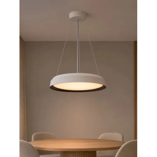 kelvo® VOLA KLV-101-0590 Κρεμαστό Φωτιστικό Οροφής LED 24W 2400lm 120° AC 220-240V IP20 Ρυθμιζόμενο Λευκό CCT με Διακόπτη στο Driver 2700K/4500K/6000K Triac Dimmable - Lumileds SMD Chip & ENEC/TÜV Driver - Μαύρο Ματ & Λευκό Ματ - Μ40 x Π40 x Υ7cm 
