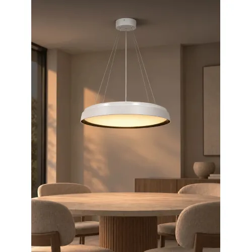 kelvo® VOLA KLV-101-0591 Κρεμαστό Φωτιστικό Οροφής LED 36W 3600lm 120° AC 220-240V IP20 Ρυθμιζόμενο Λευκό CCT με Διακόπτη στο Driver 2700K/4500K/6000K Triac Dimmable - Lumileds SMD Chip & ENEC/TÜV Driver - Μαύρο Ματ & Λευκό Ματ - Μ50 x Π50 x Υ7cm 