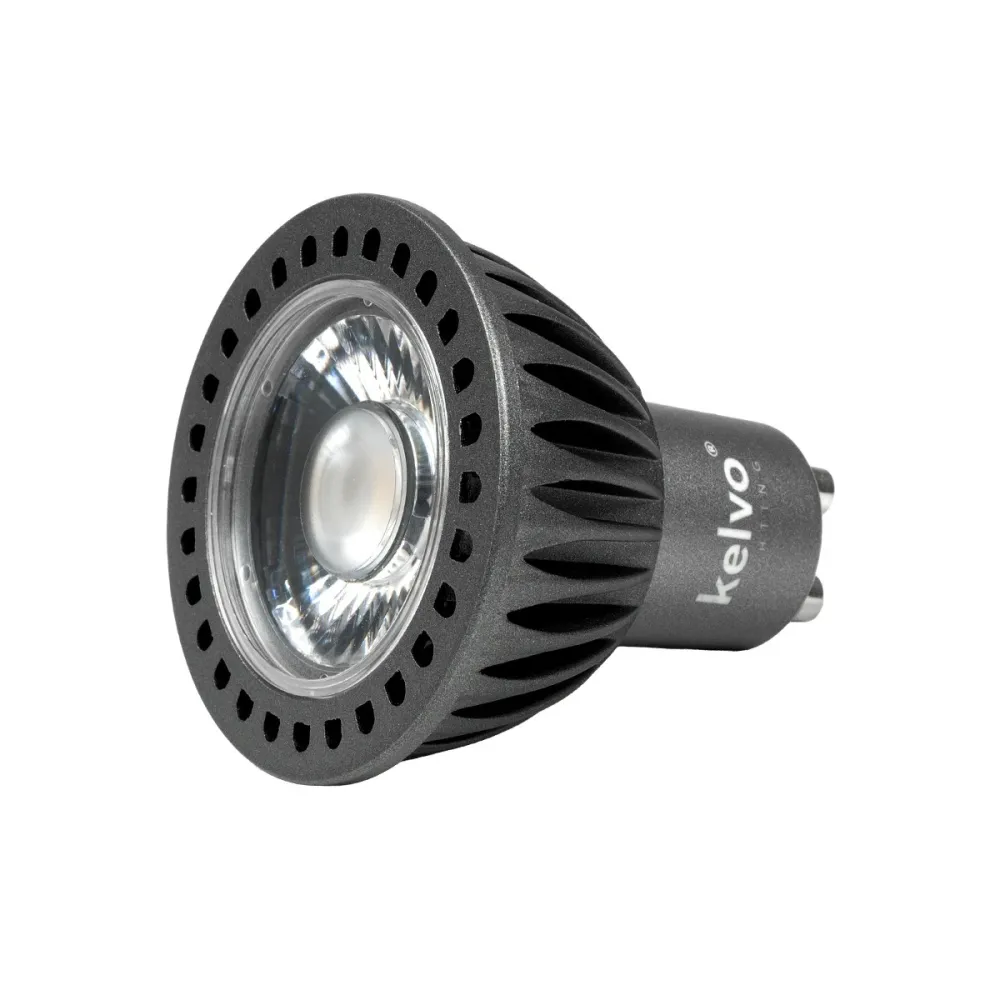 kelvo® KYRON DTW 36° KLV-103-0013 Σποτ GU10 MR16 LED 7W 770lm CRI (Ra) ≥ 90 36° AC 220-240V IP20 Θερμό Λευκό Dimmable με λειτουργία Dim-to-Warm 3000K→1800K - Bridgelux COB Chip - Γκρι Ανθρακί Ματ - Μ5 x Π5 x Υ5.7cm - 3 Χρόνια Εγγύηση