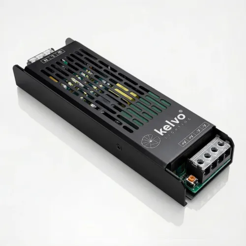 kelvo® ILUMA KLV-107-0016 Slim Τροφοδοτικό/Μετασχηματιστής Class I PELV 300W 12.5A AC 220-240V σε DC 24V IP20 - Γκρι Ανθρακί Ματ - Μ19.6 x Π5.9 x Υ2.8cm - 5 Χρόνια Εγγύηση