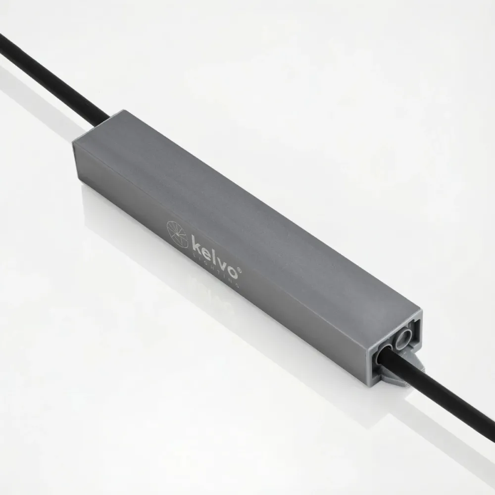 kelvo® SELAS KLV-107-0019 Τροφοδοτικό/Μετασχηματιστής Class II SELV 24W 2A AC 220-240V σε DC 12V Αδιάβροχο IP67 - Γκρι Ανθρακί Ματ - Μ18.2 x Π3 x Υ2cm - 5 Χρόνια Εγγύηση
