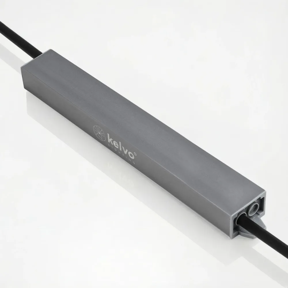 kelvo® SELAS KLV-107-0031 Τροφοδοτικό/Μετασχηματιστής Class II SELV 45W 1.87A AC 220-240V σε DC 24V Αδιάβροχο IP67 - Γκρι Ανθρακί Ματ - Μ22 x Π3 x Υ2cm - 5 Χρόνια Εγγύηση