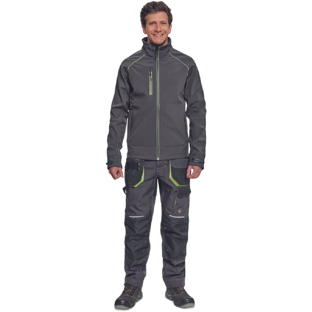 ΜΠΟΥΦΑΝ SOFTSHELL ΕΡΓΑΣΙΑΣ ΑΔΙΑΒΡΟΧΟ GREENDALE ΑΝΘΡΑΚΙ/ΛΑΙΜ 94%poly-6%elast, 320 g/m² 2XL