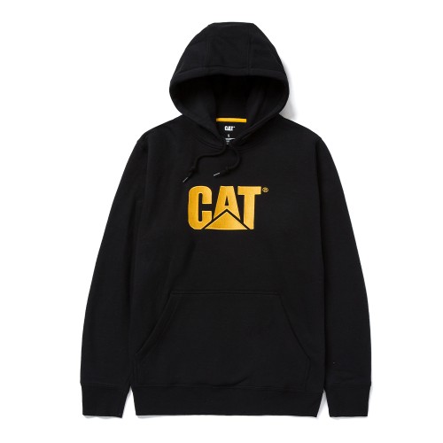 CAT Μπλούζα φούτερ με κουκούλα trademark μαύρη XL W10646-016