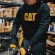 CAT Μπλούζα φούτερ με κουκούλα trademark μαύρη M W10646-016