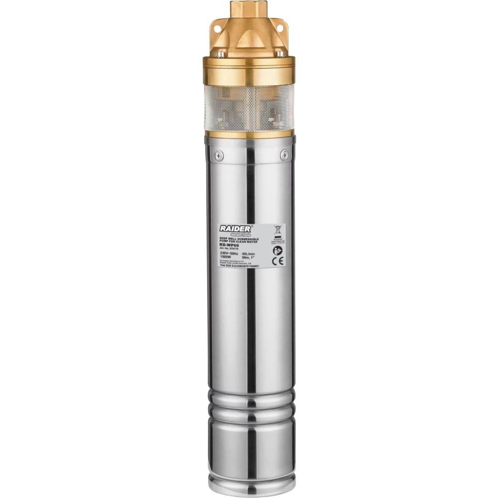 RAIDER Αντλία γεωτρήσεων ομβρίων RD-WP69 1500W 1" 40L/min 99m 070176