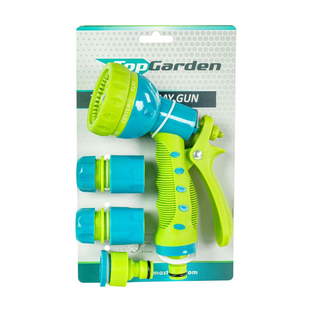 TOP GARDEN Πιστόλι νερού 7 θέσεων με soft grip σετ 4τεμ 1/2'' 380924