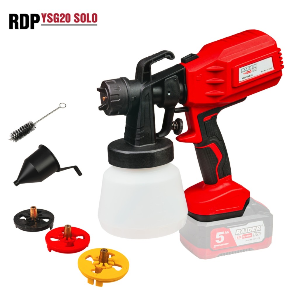 RAIDER R20 Solo Πιστόλι βαφής 20V με δοχείο 0,8L RDP-YSG20 074208