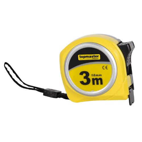 TOP MASTER Μετροταινία 3M*16MM με αυτόματη επαναφορά compact 260401