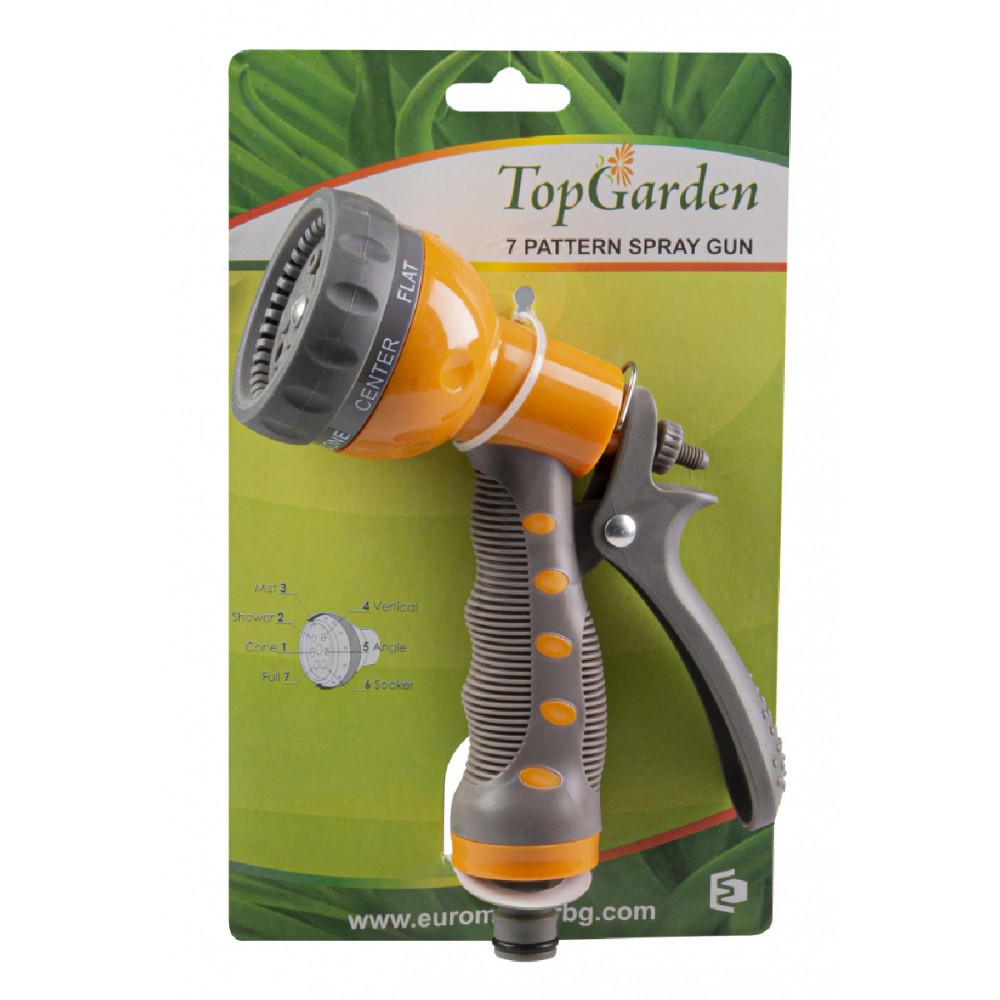 TOP GARDEN Πιστόλι νερού 7 θέσεων με soft grip πίσω σκανδάλου 380964