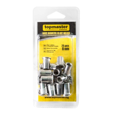 TOP MASTER Πριτσίνια με σπείρωμα 25τεμ 8*16mm 511158
