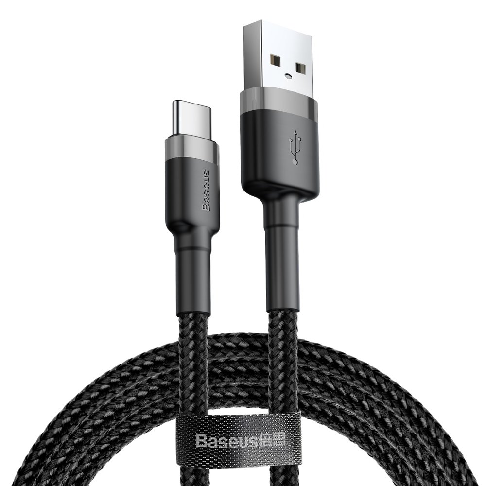 BASEUS Cafule Καλώδιο Type C σε USB QC3.0 2Α 3 Μέτρα - Μαύρο / Γκρι CATKLF-UG1