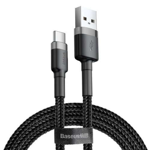BASEUS Cafule Καλώδιο Type C σε USB QC3.0 2Α 3 Μέτρα - Μαύρο / Γκρι CATKLF-UG1