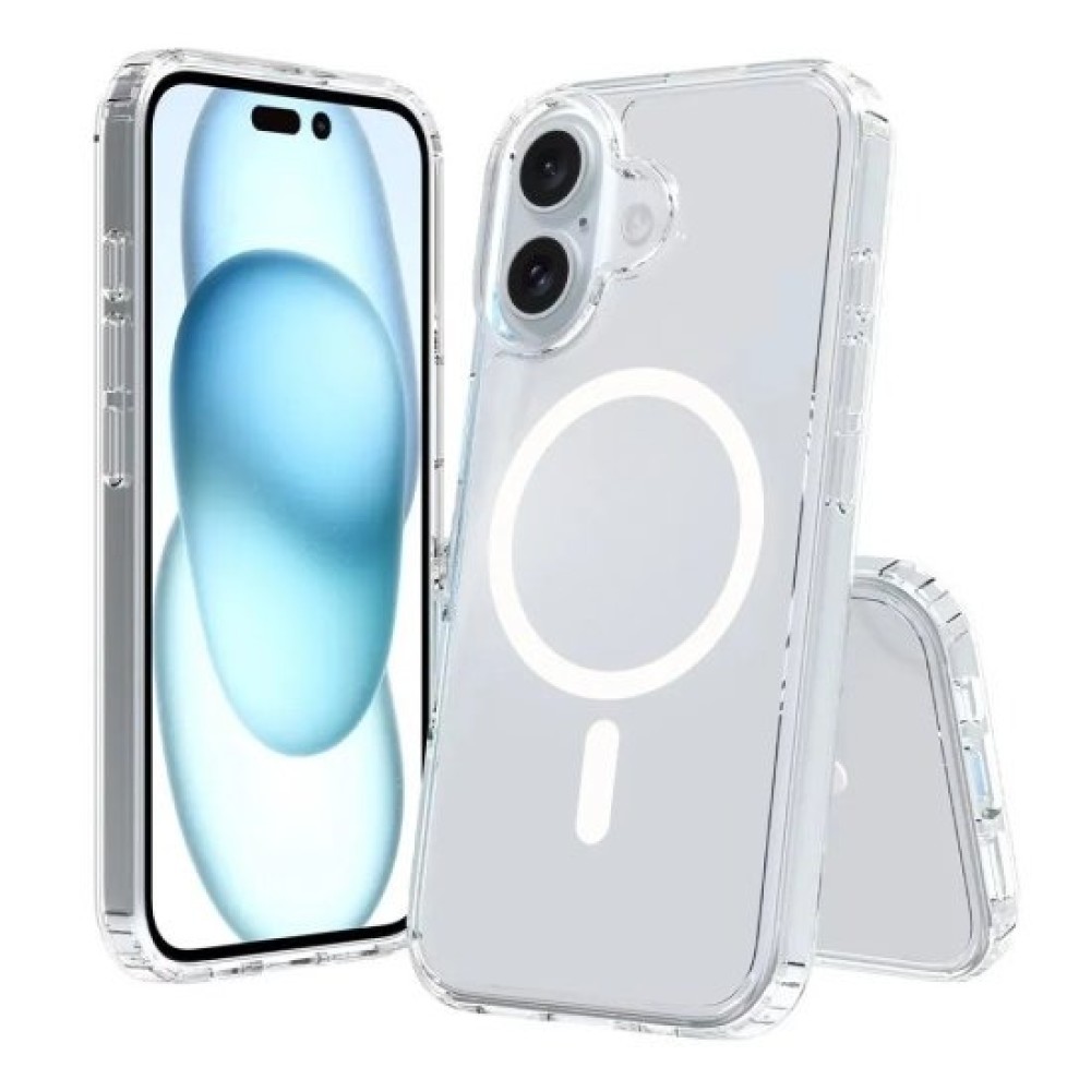 Θήκη TPU Σιλικόνης 1.5mm με Ενισχυμένες Γωνίες και MagSafe για iPhone 16 - Διάφανο