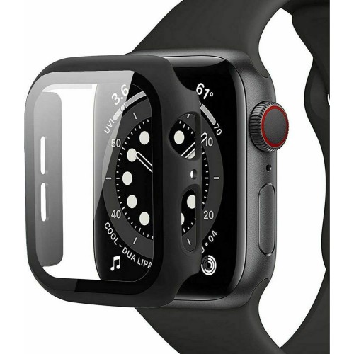 Tech-Protect Defense 360 Πλαστική Θήκη με Τζαμάκι για Apple Watch 44mm - Μαύρο
