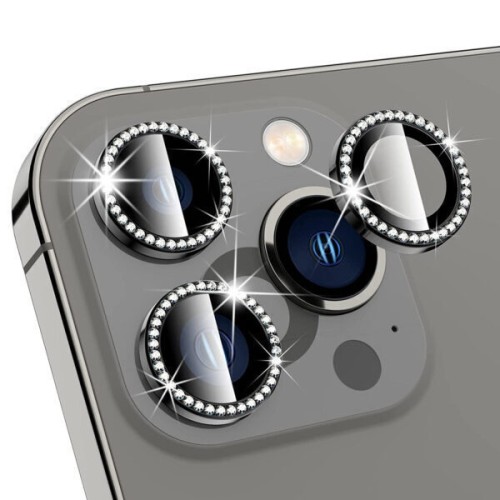 Diamond Tempered Glass / Προστατευτικά Τζαμάκια Κάμερας για iPhone 12 Pro Max / 13 / 13 Mini - Μαύρο