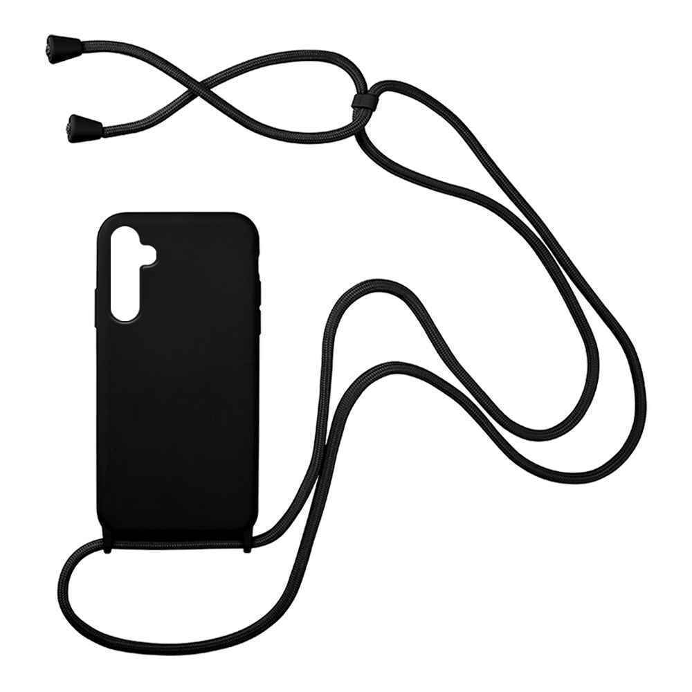 Θήκη Σιλικόνης με Κορδόνι Κολιέ για Samsung Galaxy A25 - Μαύρο
