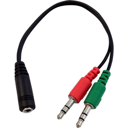 Αντάπτορας Stereo Θηλυκό Jack σε Αρσενικό Mic και Ακουστικό - Μαύρο