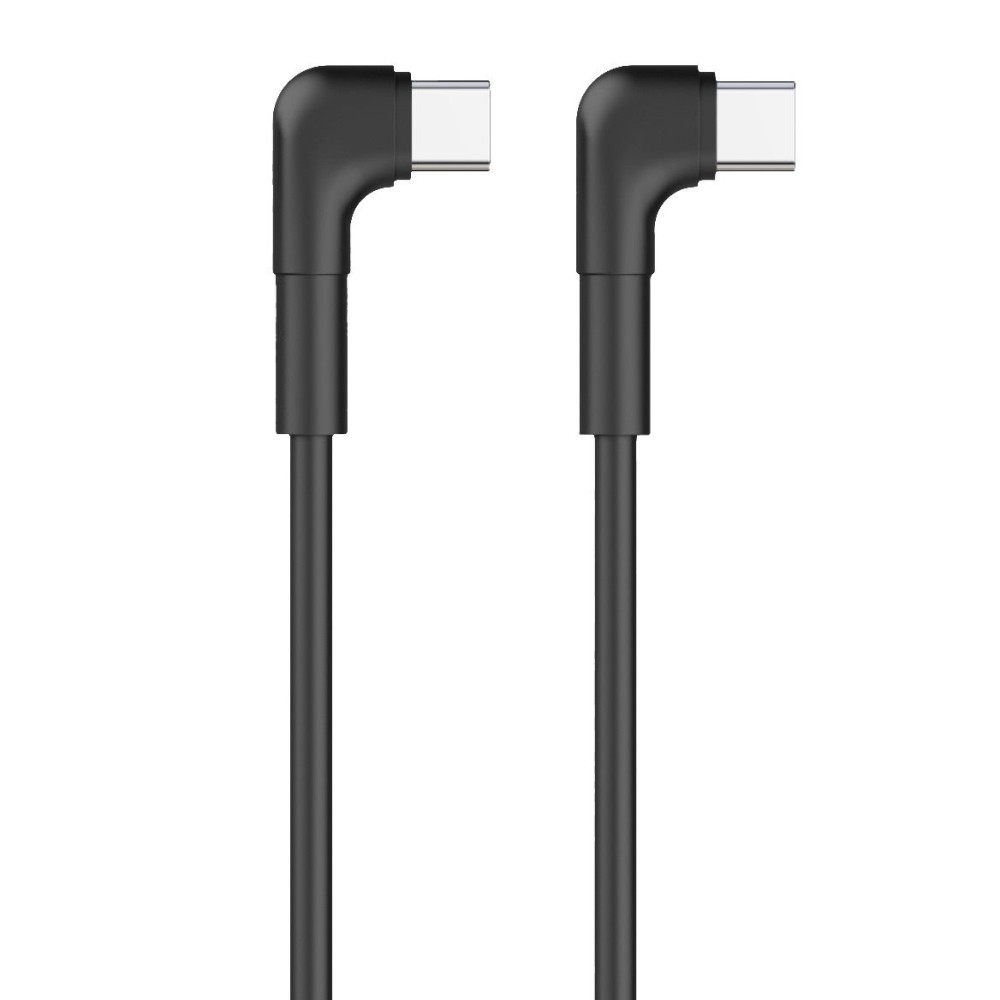 Γωνιακό Καλώδιο Φόρτισης MAXLIFE Type C σε Type C 60W 1 Μέτρο - Μαύρο