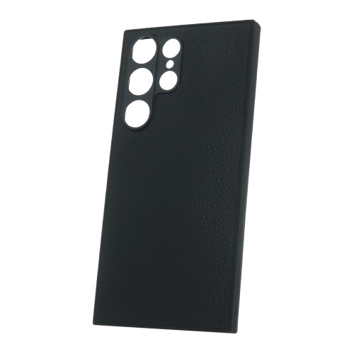 Θήκη TPU Σιλικόνης Litchi Texture για Samsung Galaxy S23 Ultra - Μαύρο