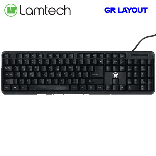 Lamtech Ενσύρματο Πληκτρολόγιο με Ελληνική Διάταξη - Μαύρο LAM622178
