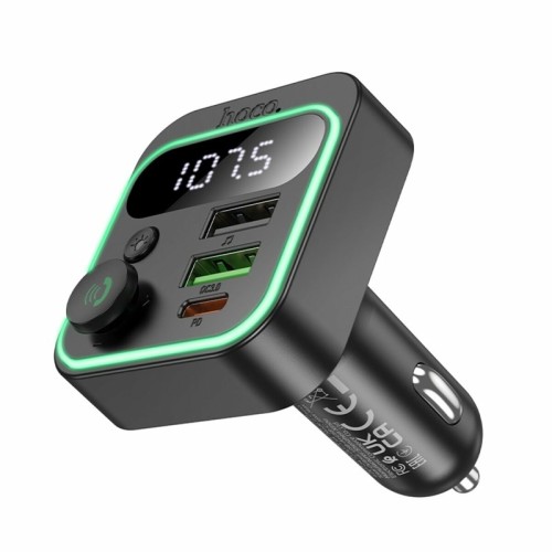 Borofone FM Transmitter E85 Φορτιστής Αυτοκινήτου MP3 Bluetooth QC 3.0 PD 20W - Μαύρο