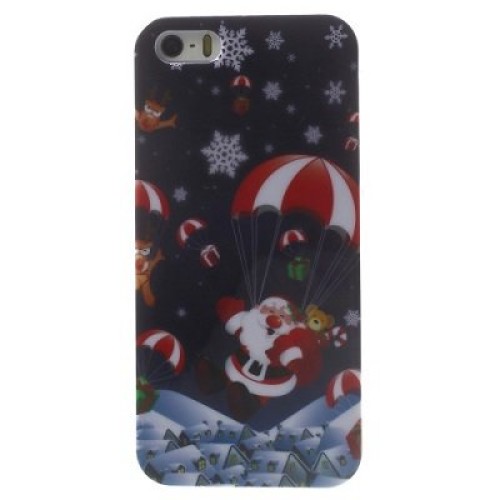 Χριστουγεννιάτικη Θήκη Hard Cover για iPhone 5 - 5S - ʼγιος Βασίλης με Αλεξίπτωτο
