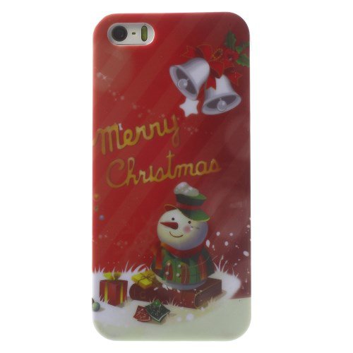 Χριστουγεννιάτικη Θήκη Hard Cover για iPhone 5 - 5S - Χιονάνθρωπος και Καμπάνες