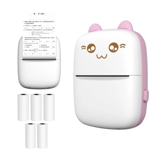 Θερμικός Εκτυπωτής Bluetooth Mini Cat - Ροζ HURC9P