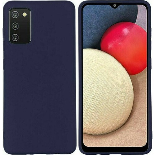 Θήκη TPU Σιλικόνης με Υφασμάτινη Επένδυση για Samsung Galaxy A02s - Μπλε