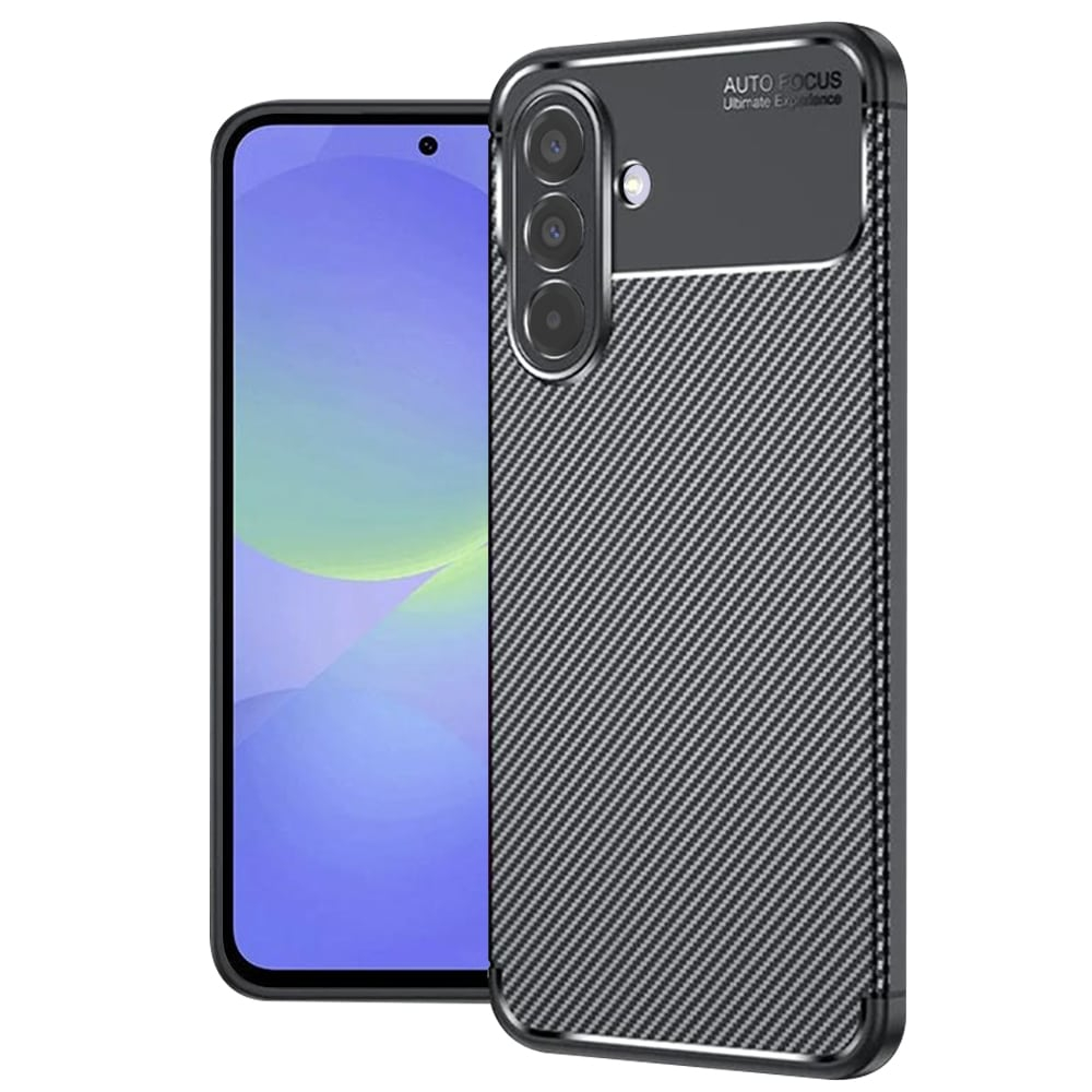 Θήκη TPU Σιλικόνης Carbon Style για Samsung Galaxy A57 - Μαύρο