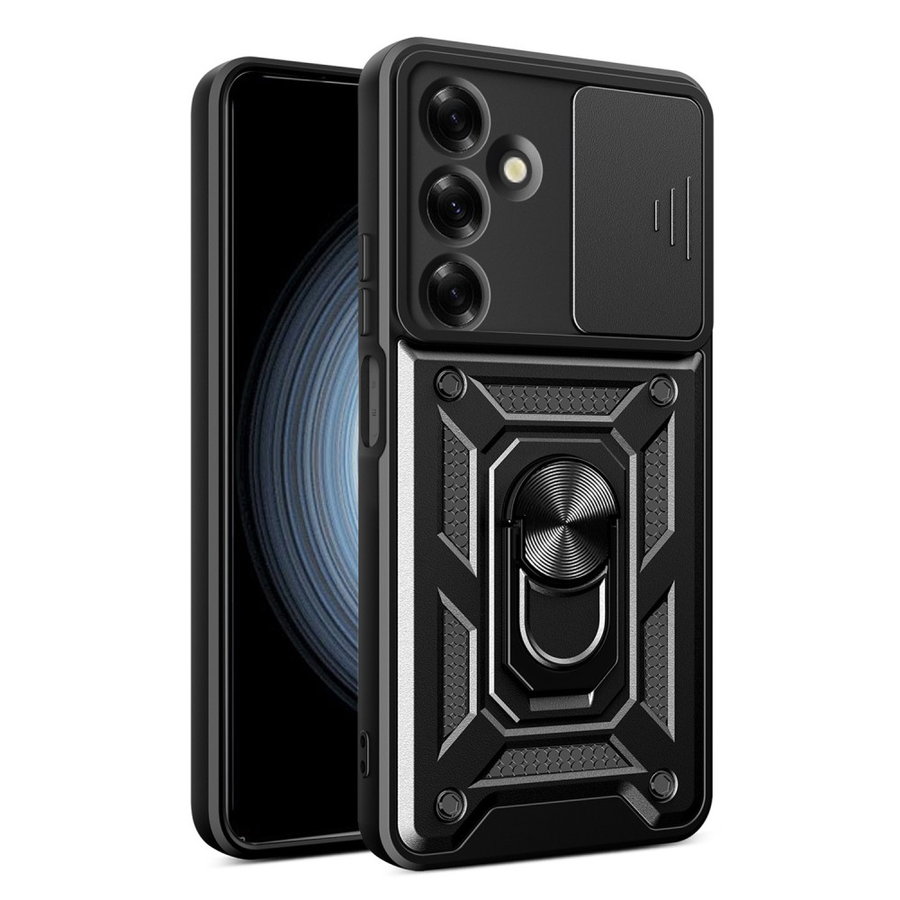 Σκληρή Θήκη Armor με Βάση Στήριξης Δαχτυλίδι για Samsung Galaxy A37 - Μαύρη