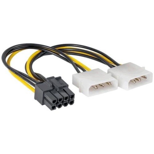 Akyga Αντάπτορας με Καλώδιο 8-Pin PCIe - 4-Pin Molex 0.15εκ. - Πολύχρωμο