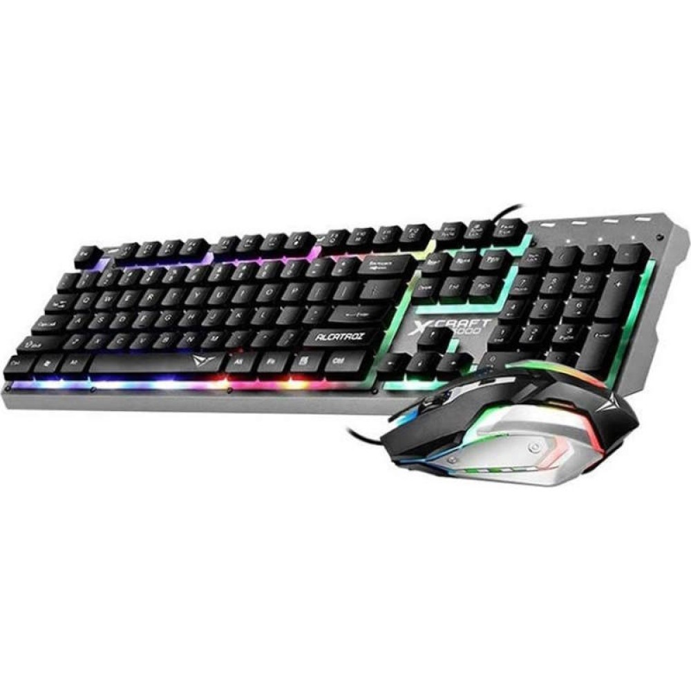 Alcatroz X-Craft XC1000 Αδιάβροχο Σετ Gaming Πληκτρολόγιο με RGB Φωτισμό & Ποντίκι - Μαύρο