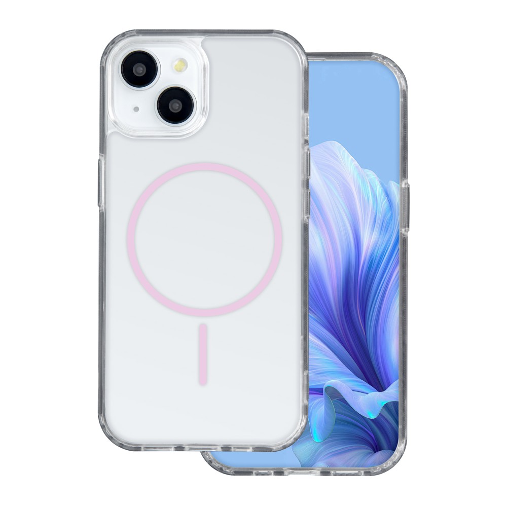 Σκληρή Θήκη Anti shock με Thin MagSafe για iPhone 13 Pro Max - Διάφανο / Ροζ