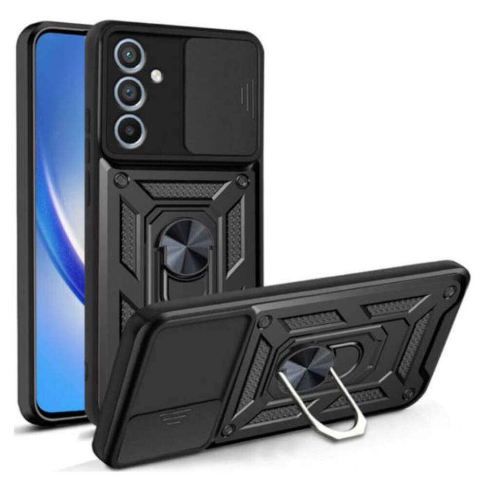 Σκληρή Θήκη Armor με Βάση Στήριξης Δαχτυλίδι για Samsung Galaxy A34 - Μαύρο