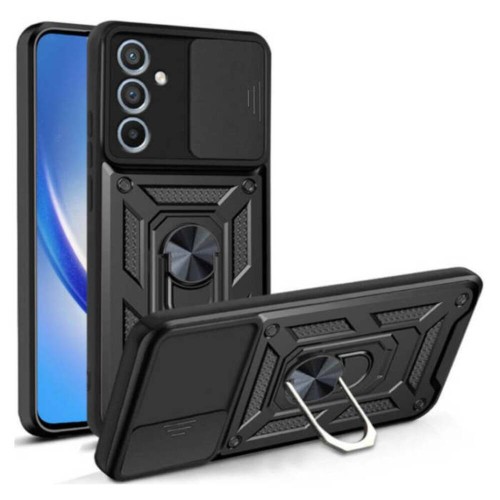 Σκληρή Θήκη Armor με Βάση Στήριξης Δαχτυλίδι για Samsung Galaxy A34 - Μαύρο