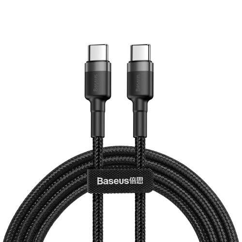 Καλώδιο BASEUS Cafule Type C σε Type C Quick Charge 3.0 3A 60W 1 Μέτρο - Μαύρο CATKLF-GG1