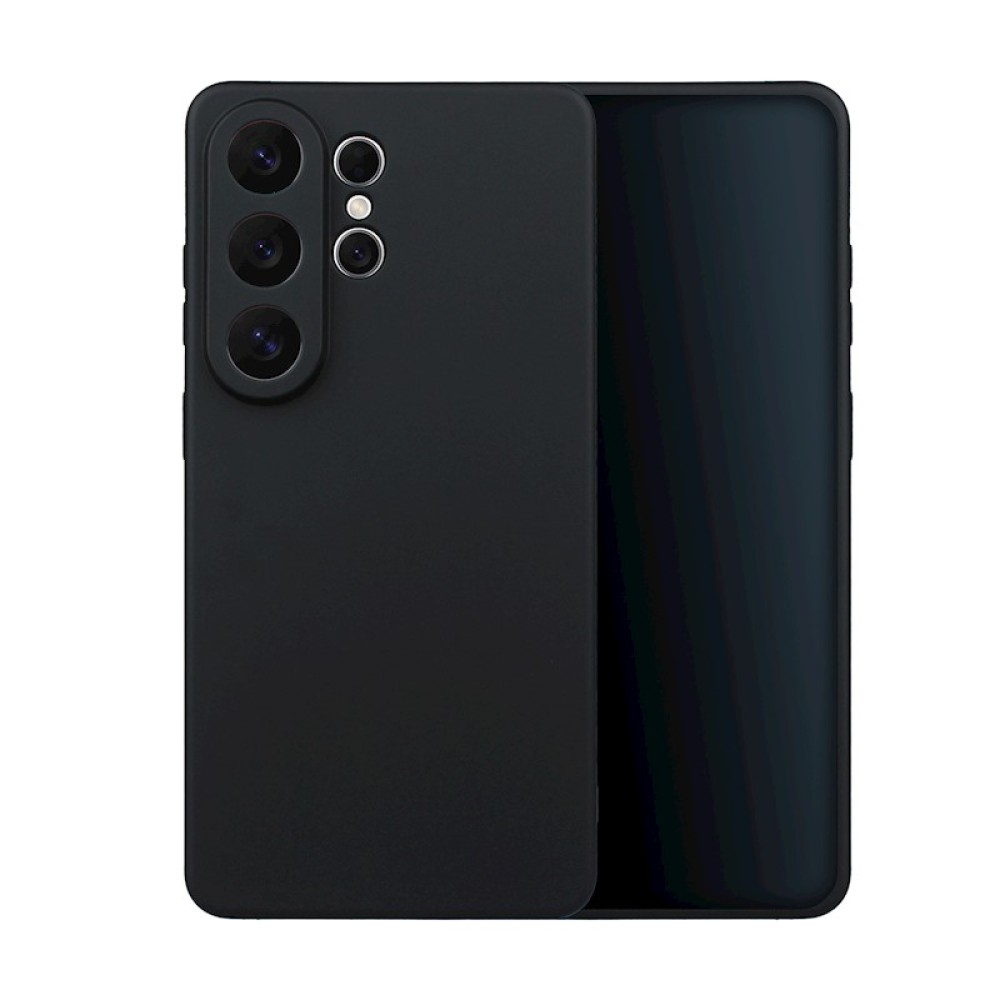 Θήκη TPU Σιλικόνης με Υφασμάτινη Επένδυση για Samsung Galaxy S26 Ultra - Μαύρο