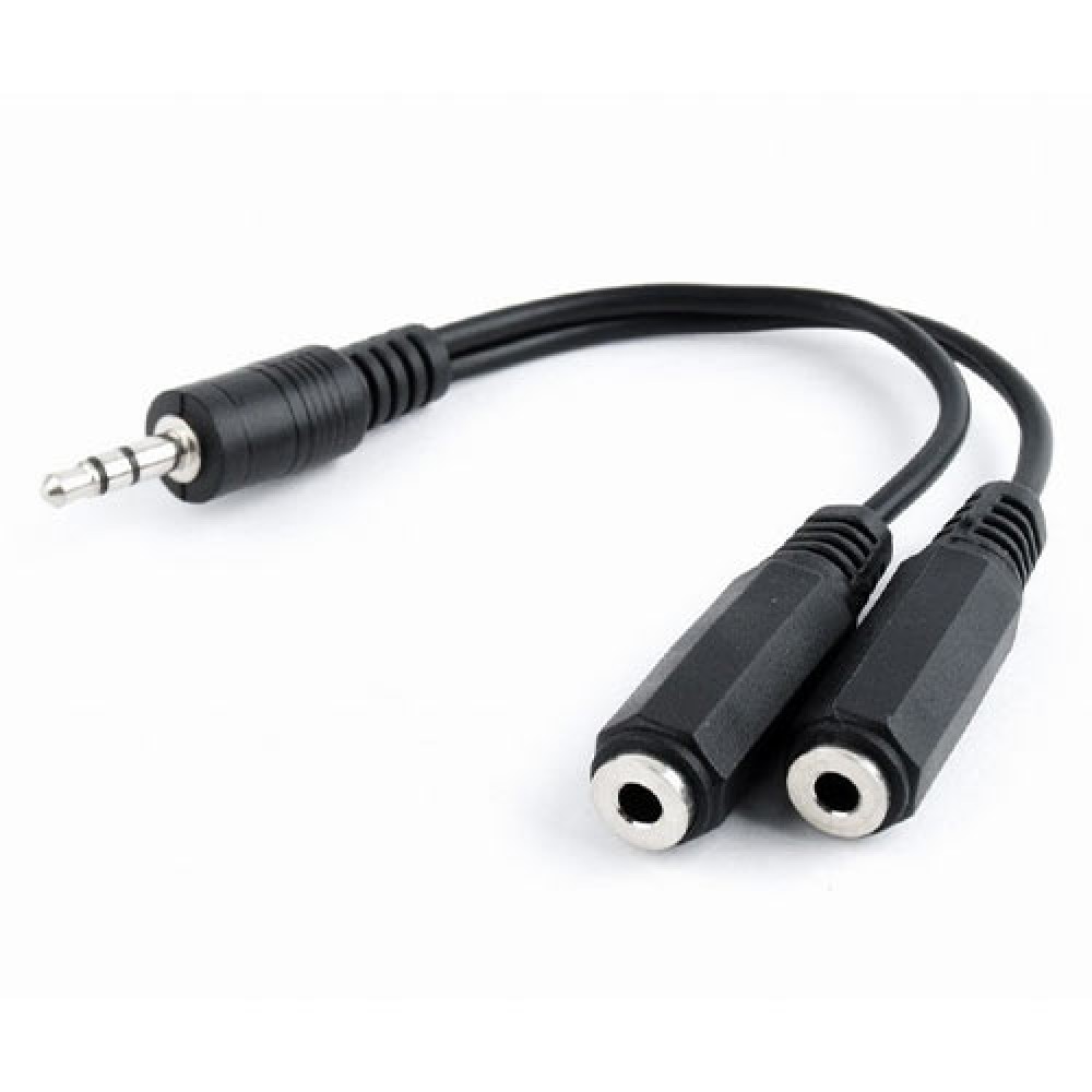 CABLEXPERT 3.5mm Audio Splitter Καλώδιο 10cm - Μαύρο CCA-415-0.1M