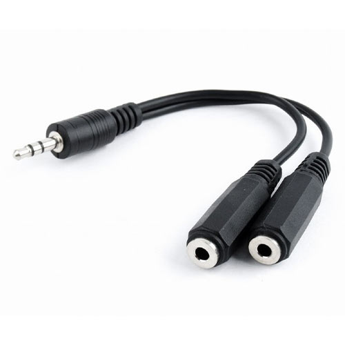CABLEXPERT 3.5mm Audio Splitter Καλώδιο 10cm - Μαύρο CCA-415-0.1M